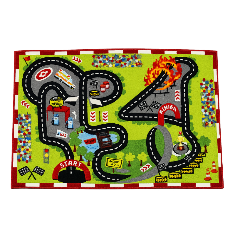 Tappeto bambino "Pista da corsa"