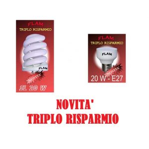 NEW-LAMPADINA BASSO CONSUMO BASE+LAMPADA SPIRALE E27 20W LUCE CALDA-0