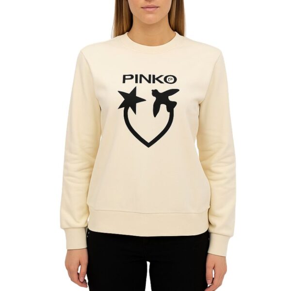 Felpa Pinko Girocollo Crema Felpa Pinko Girocollo Crema