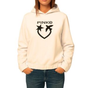 Felpa con cappuccio Pinko Bianco White Off