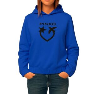 Felpa con cappuccio Pinko Blu Logo