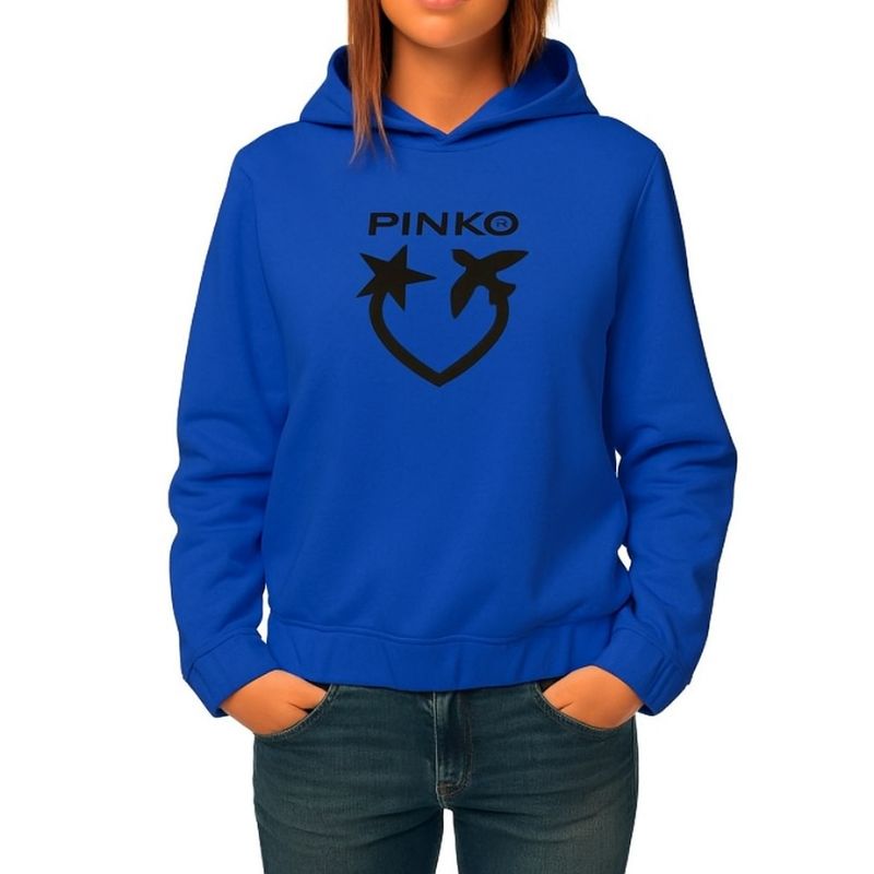 Felpa con cappuccio Pinko Blu Logo