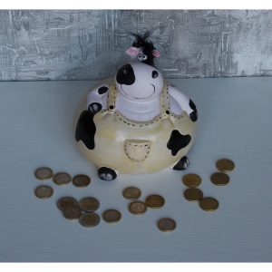 salvadanaio mucca ovale grande
