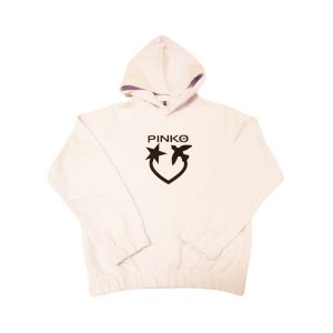 Felpa con cappuccio Pinko Bianco White Off