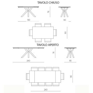 Tavolo allungabile Jacky in vetro