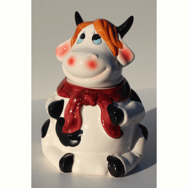 barattolo in ceramica mucca