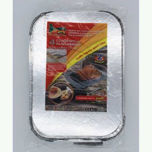 4 CONTENITORI IN ALLUMINIO CON COPERCHIO - immagine 1