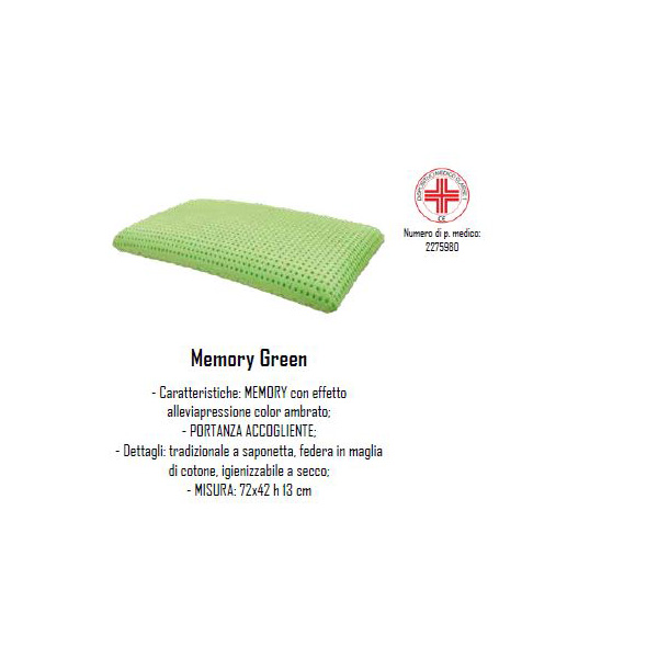green Cuscino Memory Green