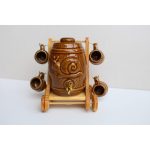 Barile in ceramica con 4 tazzine vintage