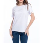 T-Shirt Pinko Bianca con Brillantini